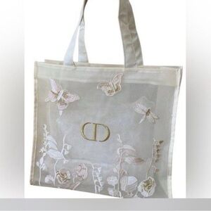 DIOR Butterfly Embroidered Mesh Tote Bag GWP NWT